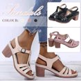 thumbnail image 2 of Sandales en Cuir à Bout Ouvert Talons Hauts Confortables à Porter Blanc, 2 of 7