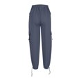 thumbnail image 4 of Yuyuzo Cargo Pants for Women High Waisted Elastic Drawstring Wide Leg Straight Lightweight Pants with Pockets, 4 of 6