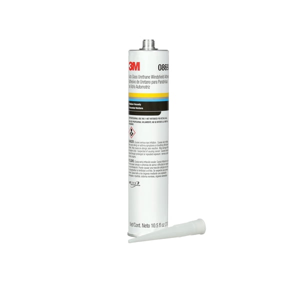 Adhésif pour Vitre de 3 m 08693 Utilisé pour le Collage de Pare-Brise et la Fixation Fixe du Verre; Polyuréthane; Cartouche de 10,5 Onces; Pâte; Simple