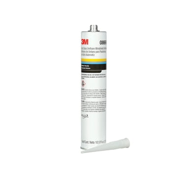 Adhésif pour Pare-Brise en Uréthanne pour Vitres d'Auto 3 m, 08693, Viscosité Moyenne, Haute Résistance, Polymérisation Rapide, Cartouche de 310 Ml/10,5 fl oz, Blanc