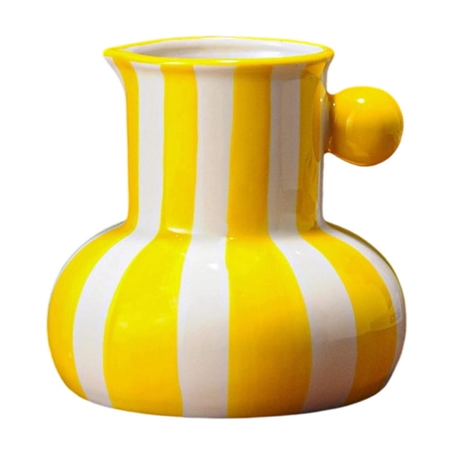 Striped Vase Elegant Modern Floral Display Unique Table Centerpiece For Home Housewarming Anniversary