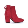 thumbnail image 3 of Unique Bargains Women's Block Heel Lace Up Back Ankle Boots, 3 of 7