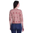 thumbnail image 3 of Moomaya Printed Keyhole Neck Ring Top Casual 3/4th Sleeve Tees Tank Tunic Top, 3 of 5