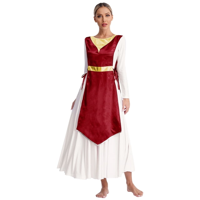 Nyeemya Robe de Danse Sans Manches Métallique Ourlet Irrégulier Bordeaux S/M