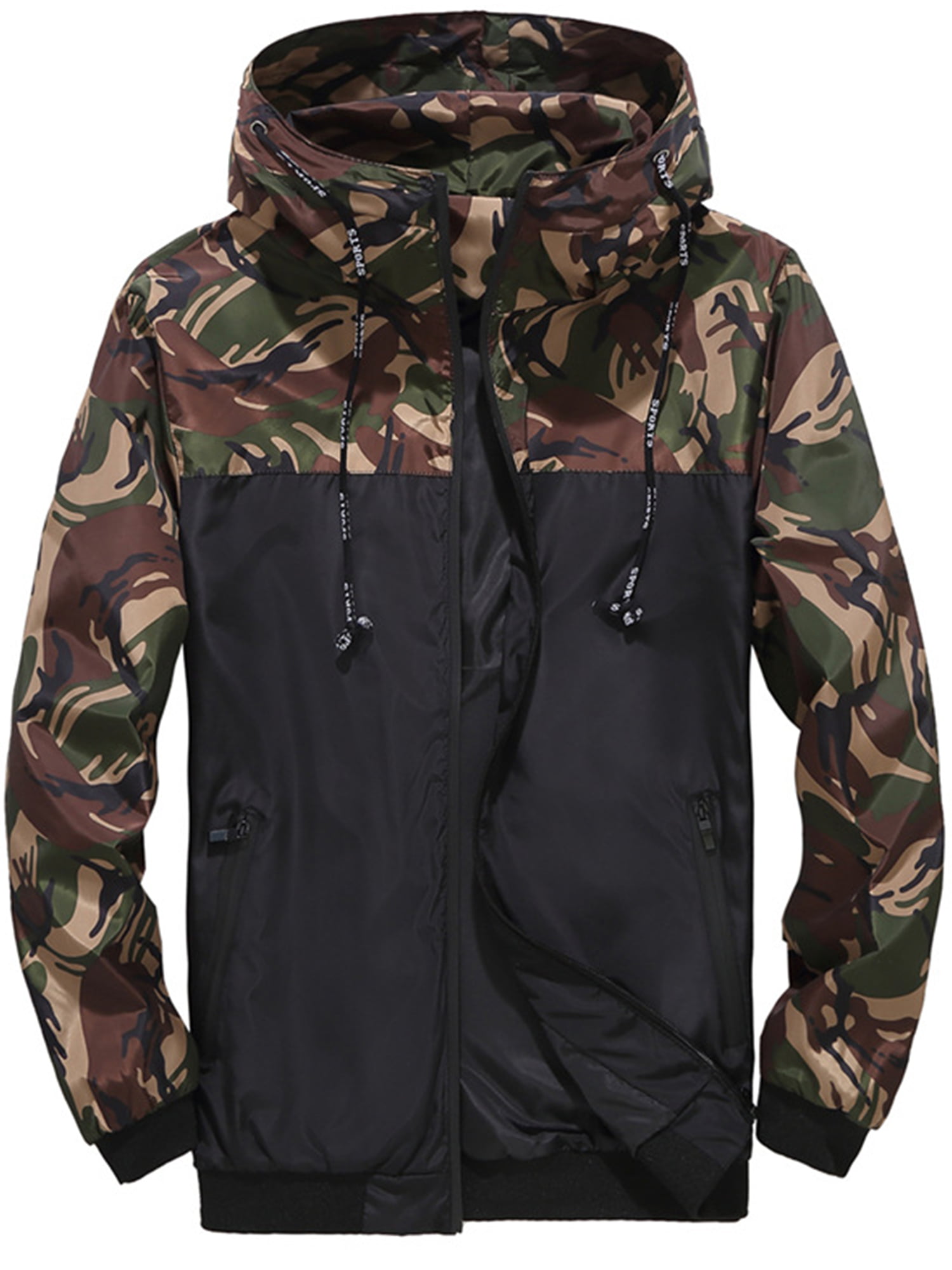 Innerwin Jacket Long Sleeve Mens Coat Fall Hoodie Lightweight Outwear Green M