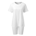 thumbnail image 5 of Ketyyh-chn99 Two Piece Short Set Running Shorts Women Lounge Sets Sets Outfits Short Sleeve Basic Shorts Set White,M, 5 of 5