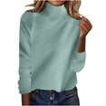thumbnail image 1 of Chbgutlmr Chandails pour Femmes Raglan à Manches Longues Col Montant Ample Décontracté Chandail à Enfiler Automne Hiver Col Roulé Hauts Chandail, 1 of 6