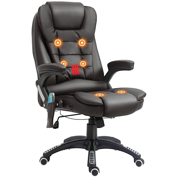 HOMCOM Executive Office Chair w/ Massage and Heat, Computer Chair, Brown