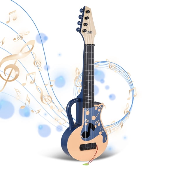 Ukulélé Portable de 21,3 Pouces pour Débutants - Instrument de Musique en Plastique Léger de 8.4oz avec Cordes en Nylon, Disponible en Bleu et Rouge