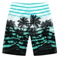 thumbnail image 3 of KIHOUT Men's Athletic Beach Shorts Mesh Hawaiian Print Summer Beach Lightweight Drawstring Quick Dry Shorts, 3 of 3