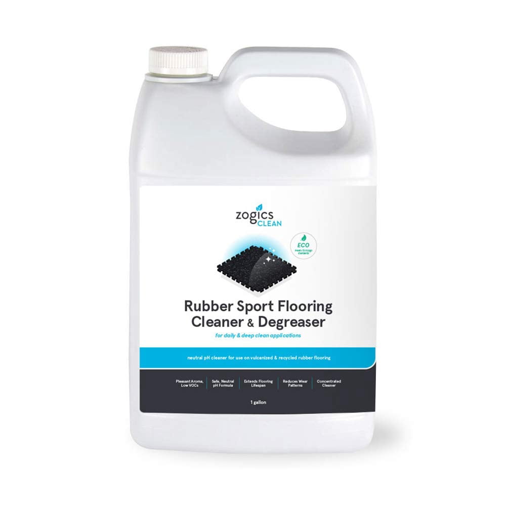 Zogics Rubber Flooring Cleaner and Degreaser â Cleaner Concentrate and Heavy Duty Degreaser for Rubber Floors and Mats, Biodegradable and Non Toxic Cleaner (1 Gallon)