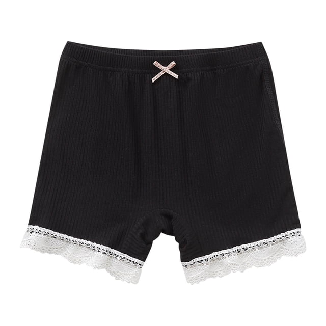Timegard Vêtements Fille Nœud Papillon Mignon Coton Confortable Dentelle Tenue d'Intérieur Décontractée Shorts Ajustés sous Robe Été