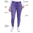 thumbnail image 2 of Adar Pro Heather Modern Athletic Scrub Set For Women - Modern V-Neck Scrub Top & Yoga Jogger Scrub Pants, 2 of 6