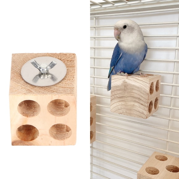 Bird Wooden Block Chewing Toy, Safe Wooden Toy With Foraging And Chewing Features, Durable Bird Block Toy For Lovebirds, Cockatiels, Budgies