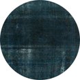 thumbnail image 1 of Ahgly Company Indoor Round Abstract Dark Blue Grey Blue Persian Area Rugs, 6' Round, 1 of 6