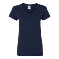 thumbnail image 1 of Gildan Ladies Heavy Cotton V-Neck T-Shirt, M, Navy, 1 of 1