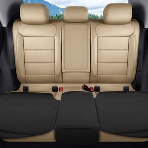 ETHZZLE 1Pack noir PU Protecteur de siège arrière Couvertures de siège auto Étanche résistant aux taches pour sièges auto