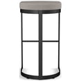 thumbnail image 3 of Amisco Lester 26 in. Counter Stool - Grey and Beige Polyurethane / Black Metal, 3 of 9
