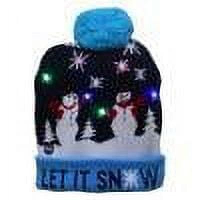 Christmas Decor Knitted Christmas Hat Cartoon Pattern Light Flashing Cap LED New Year Gifts