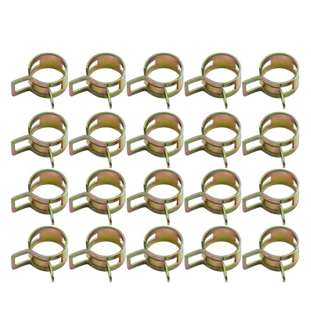 Unique Bargains 20pcs 15mm Auto Car Fuel Line Spring Clips Water Pipe Air Tube Clamps Hose Fastener