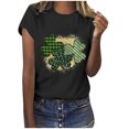 thumbnail image 1 of TopLLC St. Patrick's Day Patricks Day Chemises pour Femmes Hauts de Sarrau St Patricks Day Mode pour Dames St. Imprimé Léopard Manches Courtes Col Rond Chemise Femme Décontractée Ample, 1 of 4