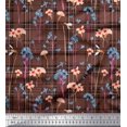 thumbnail image 1 of Soimoi Cotton Jersey Fabric Floral & Check Print Sewing Fabric Yard 58 Inch Wide, 1 of 5