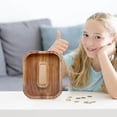 thumbnail image 3 of Wooden English Letter Savings Can with Transparent Glass Front for Coin Storage, 3 of 6