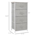 thumbnail image 3 of HOMCOM Linen 4 Drawer Cabinet Organizer Storage Dresser with Metal Frame, 3 of 10