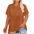 thumbnail image 1 of BVOFAR Plus Size Summer T-Shirts for Women Solid Color Short Sleeve Round Neck Tops Casual Loose Fit Tees 2025, 1 of 5