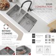 thumbnail image 3 of Stylish Undermount 32" Stainless Steel Double Bowl Kitchen Sink with Grids & Strainers S-301G, 3 of 11