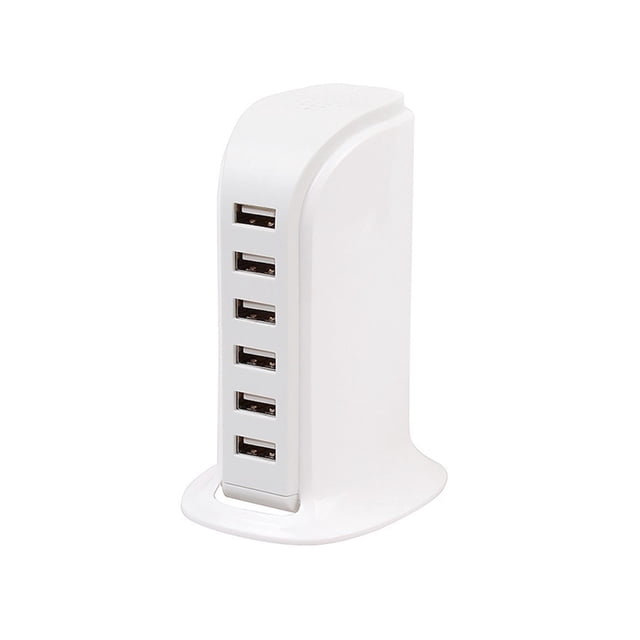 30W 6 Port USB Charger DC 5V 6A Universal Power Adapter Socket Smart Phone Desktop Charger For Phone ,Easy to Use