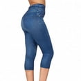 thumbnail image 5 of Penkiiy Women's High Waisted Ripped Skinny Denim Capris with Pockets, Blue, S, 5 of 5