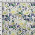thumbnail image 4 of oneOone Rayon Yellow Fabric Florals Craft Projects Decor Fabric Printed By The Yard 56 Inch Wide, 4 of 4