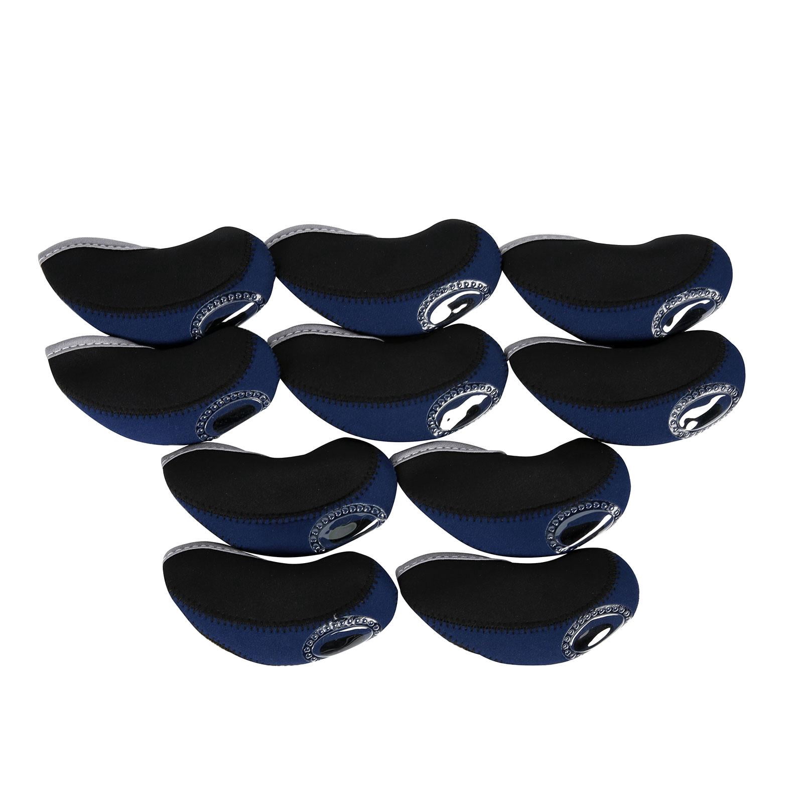 10 Pcs Fers de Golf Imperméables Couvre-Chef Clubs de Golf Couvre-Chef Protection Cadeau pour Golfeur Bleu Foncé
