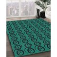 thumbnail image 3 of Ahgly Company Tapis d'Intérieur Lavable à la Machine, Carré, Transitionnel, Vert Sarcelle Profond, Tapis de Zone, 4 Pieds Carré, 3 of 7
