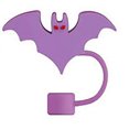 thumbnail image 1 of 3D Bat Straw Covers Cap For Cup Cute Bat Straw Topper Funny Mini Split Stand Ground plus plus Tube Pencil for Classroom Umbrellas for Drinks for Kids Umbrellas Reusable, 1 of 3