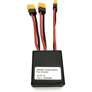 OUYAWEI Double Battery Discharge Converter, 36V Dual Battery Discharge Converter Adapter for E-Bike, 20A 500W Dual Pack Switch Balance, Increase Capacity by Connecting Two Batteries