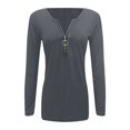 thumbnail image 4 of Kcodviy Chemises Décontractées à Fermeture Éclair pour Femmes à Manches Longues Décontractées Taille Petite Hauts pour Femmes T-Shirt à Rayures T-Shirt à Manches Longues pour Femmes Haut de Compression pour Femmes, 4 of 4
