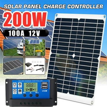 MesaSe Kit de Panneau Solaire 200W avec Contrôleur 100A Chargeur de Pile 12V Entretien avec Contrôleur 100A pour Voiture Caravane Bateau Marine Extérieur