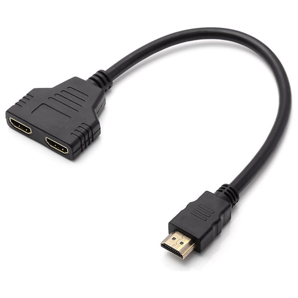 HDMI Splitter Adapter Cable 1 in 2 Out HDMI Male to Dual HDMI Female 2K x 4K HDMI Splitter for HDTV PlayStation 3 DVD HCD Support Two The Same TVs at The Same Time