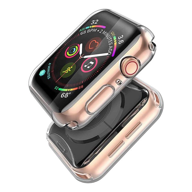 (2 Pack) Langboom Case for Apple Watch SE Series 6 Series 5 Series 4 44mm Durable TPU Screen Protector HD Clear Ultra-Slim Cover Overall Protection Case for iWatch