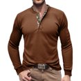 thumbnail image 2 of RKSTN Mens Sweatshirt knit Beefy Muscle Basic Solid Pure Color Shirts Long Sleeve V Neck Blouse Tops with Buttons, 2 of 7