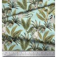 thumbnail image 2 of Soimoi Polyester Crepe Fabric Leaves & Lemur Animal Printed Fabric 1 Yard 42 Inch Wide, 2 of 3