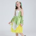 thumbnail image 2 of KAWELL Girls Green Halloween Costume Fairy Tale Princess Dress for Cosplay Carnival, 2 of 5
