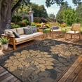 thumbnail image 4 of Tapis d'Extérieur Réversible Imperméable – Tapis de Patio en Paille Plastique Durable, Résistant aux UV, Facile à Nettoyer, Léger et Pliable, Parfait pour le Camping, le Jardin, la Terrasse, le Porche et le VR – 9x12 Pieds, Noir Brun, É.-U., 4 of 8