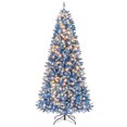 thumbnail image 1 of Costway 7 FT Artificial Christmas Tree, with 340 Warm White LED Lights 8 Lighting Modes, 1 of 10