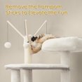 thumbnail image 2 of LEDREM 59-Inch 2-in-1 Cat Tree, Litter Box Enclosure, Modern Cat Tower with Scratching Posts, Removable Pompoms, Space-Saving Design, Greige, 2 of 7