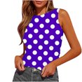 thumbnail image 1 of Plebaso Débardeurs d'Été pour Femmes Slim Imprimé Sans Manches Col Rond Tee-Shirts Froncés Blouses Décontractées pour Femmes, 1 of 4