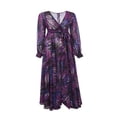 thumbnail image 5 of Robe Maxi Boho Manches Longues Col en V Tunique Ample Robes Caftan Femmes Plage Vacances Robe Longue Robes d'Été Grande Taille, 5 of 5