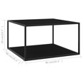 thumbnail image 4 of vidaXL Table Basse Noir avec Verre Noir 90x90x50 cm, 4 of 4